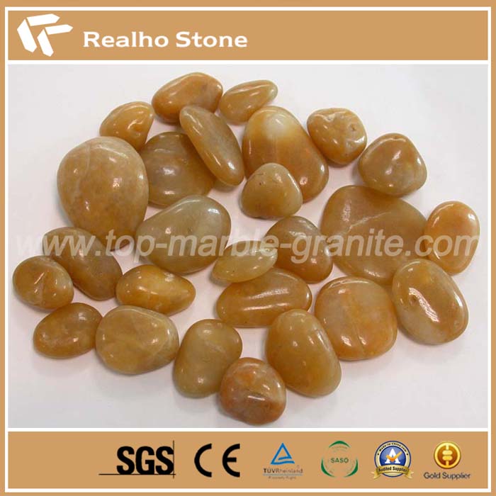 Gulur laus hunangi Pebble Landmótun River Stone Yellow loose honey Pebble Landscaping River Stone