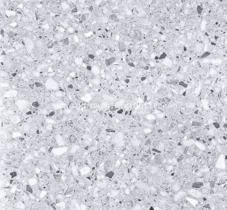 Grey and white terrazzo slab Grey and white terrazzo slab