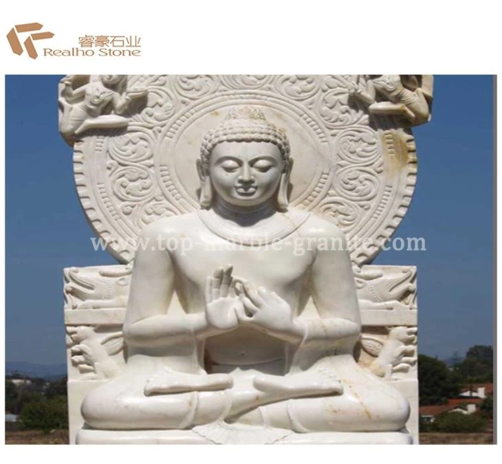 white marble buddha