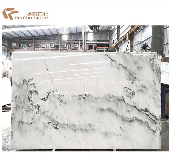 Landscape White Marble Slab China Natural Painting Stone