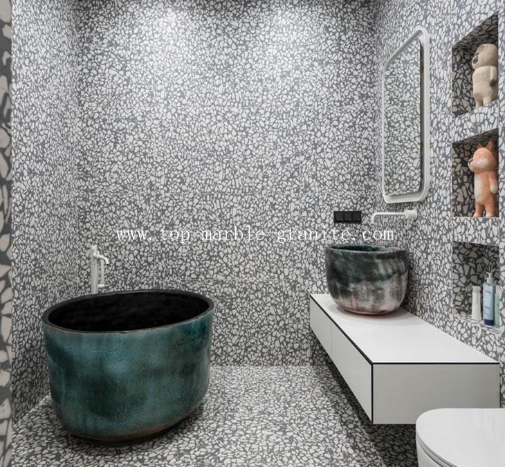 Grátt og hvítt Terrazzo