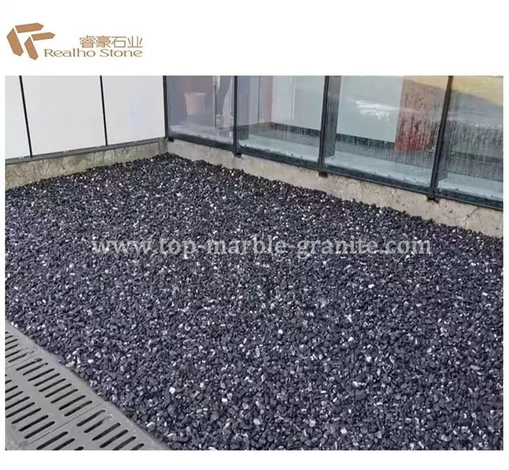 Black gravel for garden decoration